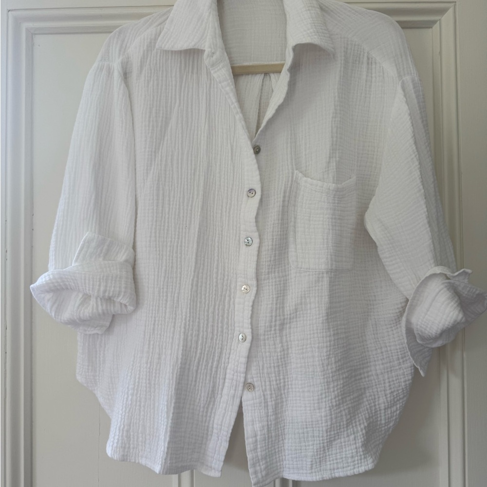 BB Dakota Textured White Button Up